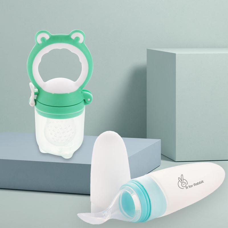 Silicone Feeding Bottle Spoon + First Feed Silicone Nibbler